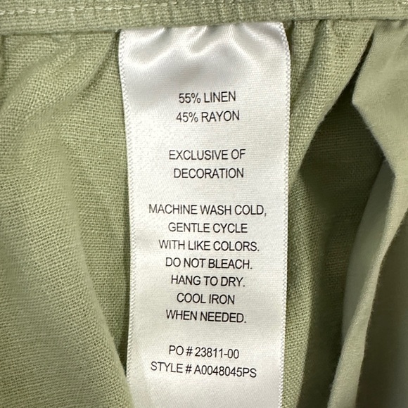 Hang Ten Linen Blend Sage Green High Waist Women's Shorts - Picture 9 of 9